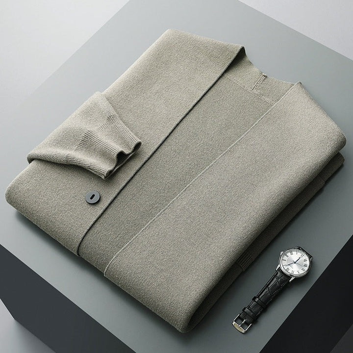 Cozy fall/winter knit cardigan for women, stylish long sleeve layering piece, elegant & versatile.
