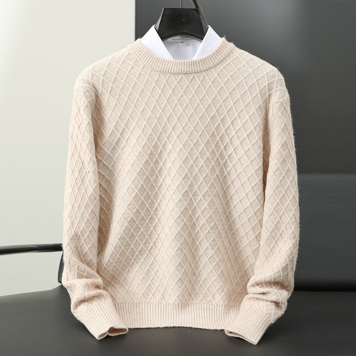 Stylish men's classic crewneck sweater, ideal for modern menswear and everyday fashion.