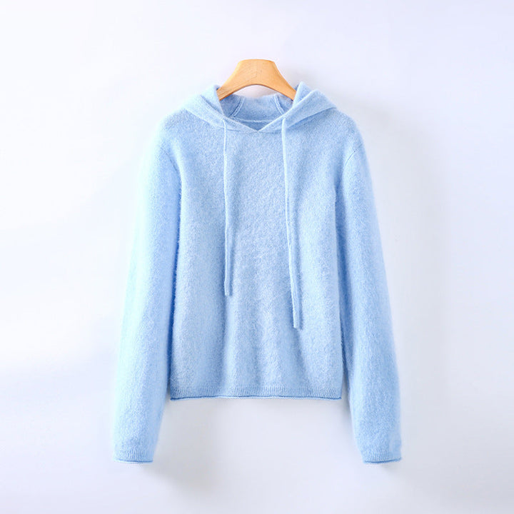 Women's luxurious soft sky blue hoodie for everyday comfort & casual style. Lightweight & elegant feel.