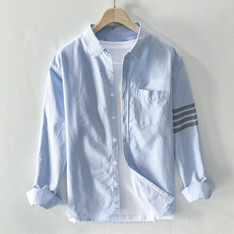 Men's classic long-sleeve button-up shirt. Versatile smart casual everyday wear for modern men's fashion.