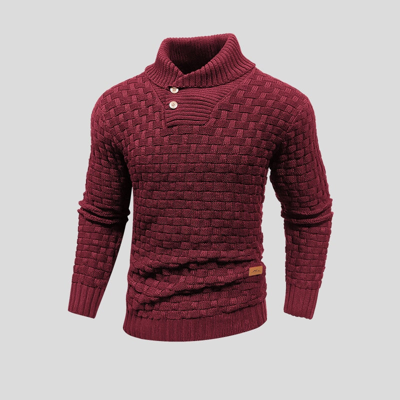 Ultimate warmth & style: cozy men's Oslo knit sweater, perfect for winter comfort and fall fashion.