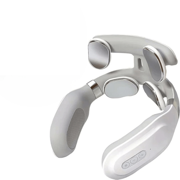 Portable neck & muscle relaxer for travel & home comfort. Offers heated massage, vibration, stress relief.