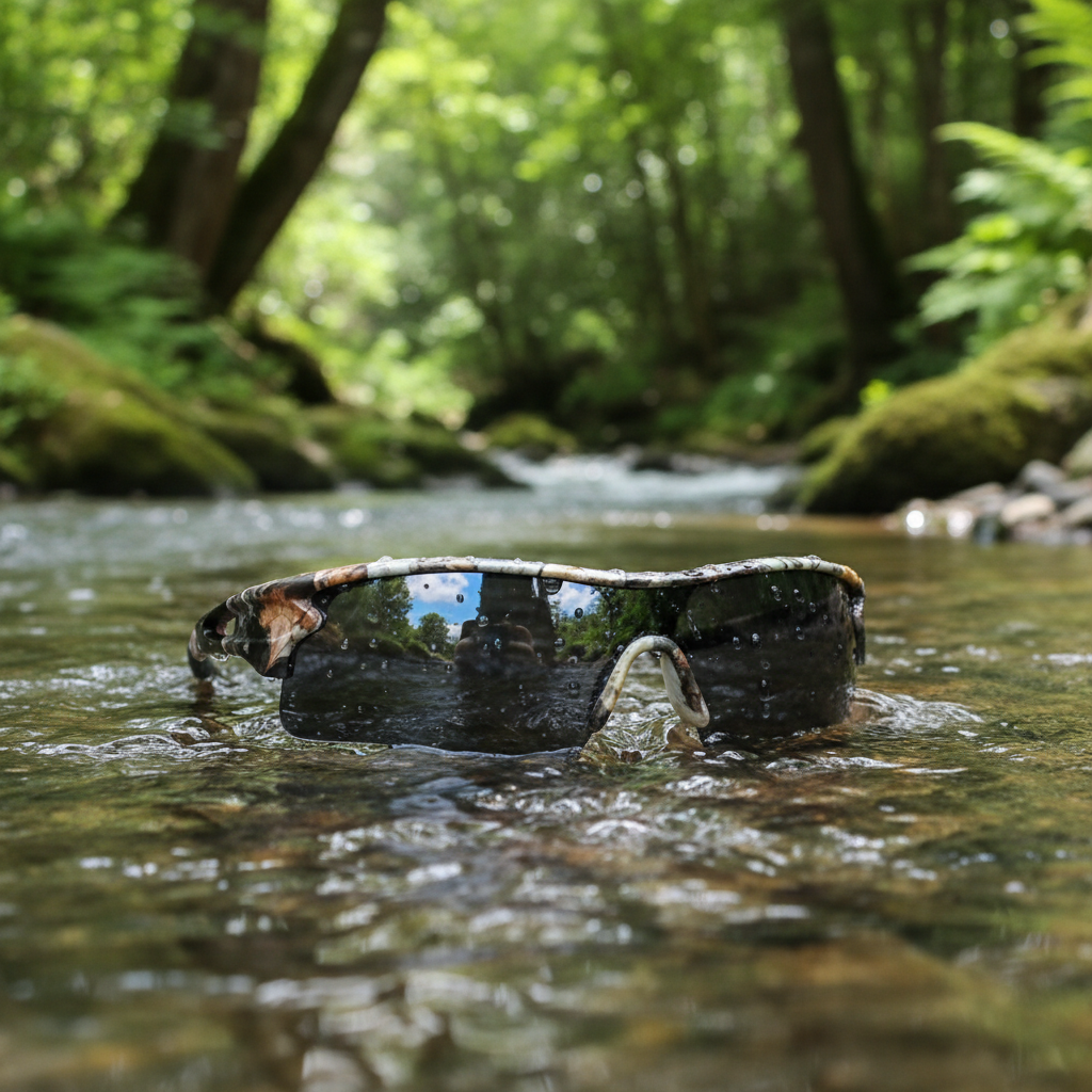 Black men's sport sunglasses. Lightweight performance eyewear with secure fit for active outdoor lifestyles.