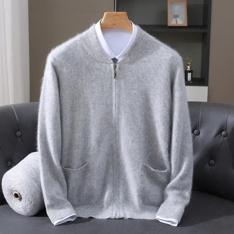 Classic men's zip sweater, refined knitwear for effortless everyday style & versatile layering.
