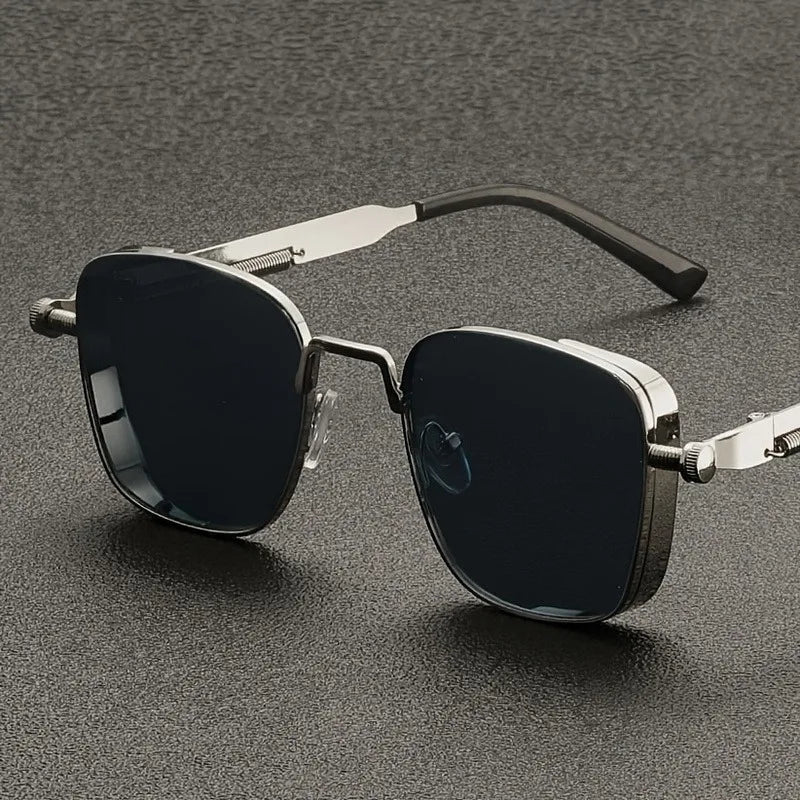 Gold frame unisex square sunglasses. Fashionable and protective UV400 eyewear with a modern look.