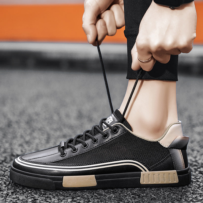 Green men's fashion sneakers, dynamic comfort footwear for casual daily style.