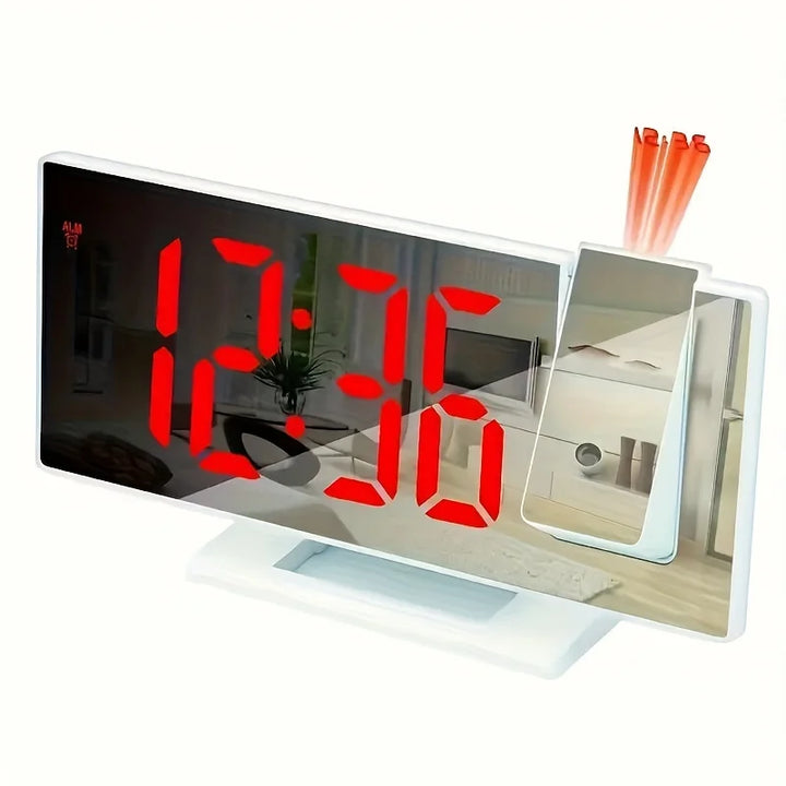 Versatile smart LED digital clock for bedroom or office, complete with projection.