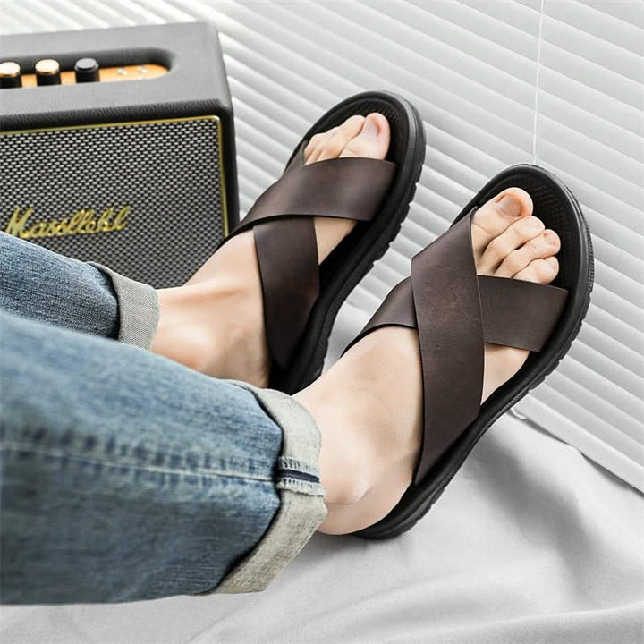 Comfortable men's classic strappy sandals for summer. Supportive & stylish everyday casual footwear.