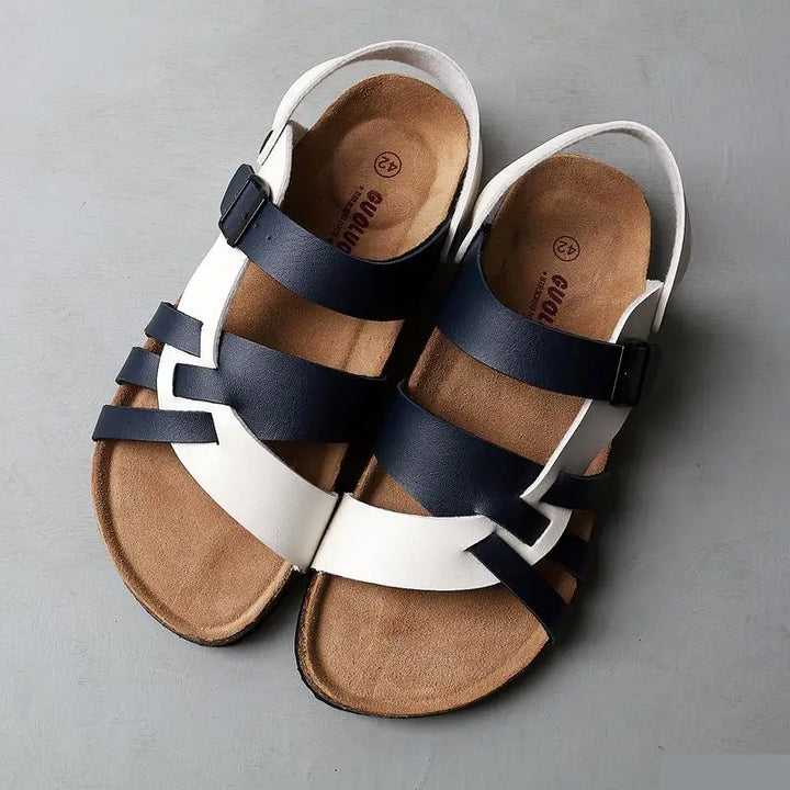 Comfortable women's walking sandals with adjustable straps and foot support, great for casual everyday wear.