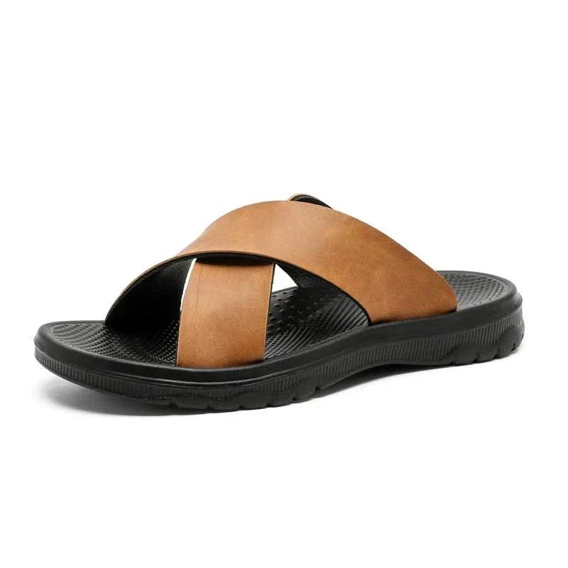 Everyday men's classic strappy sandals. Comfortable & durable slip-on footwear for summer casual wear.