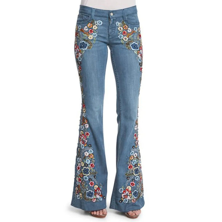 Women's high-waist 90s vintage blue jeans, offering retro style & comfort for casual wear. Timeless denim fashion.