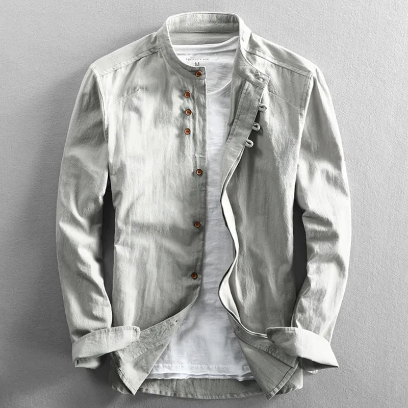 Versatile men's Japan style shirt, combining everyday style with sophisticated flair.