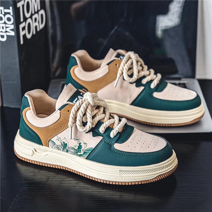 Vibrant green ArtStride women's sneakers with artistic design, ideal comfortable walking shoes.