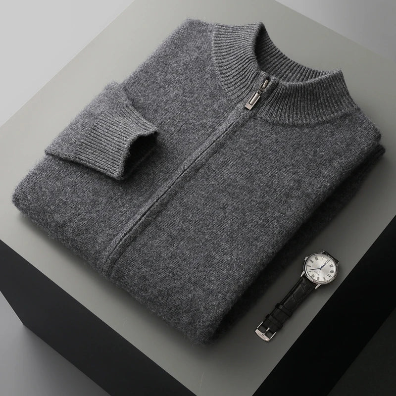 Modern men's ultra soft button-front sweater. Comfortable knit layering piece, great for casual or winter style.