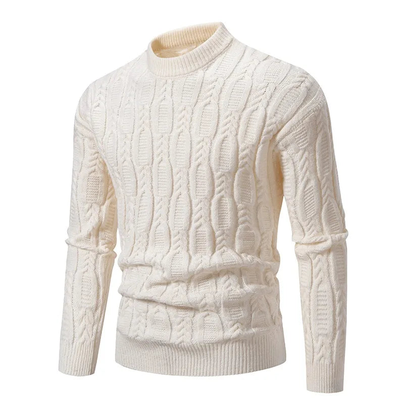 Men's heritage cable-knit sweater, a classic fashion staple in warm knitwear for fall & winter casual wear.