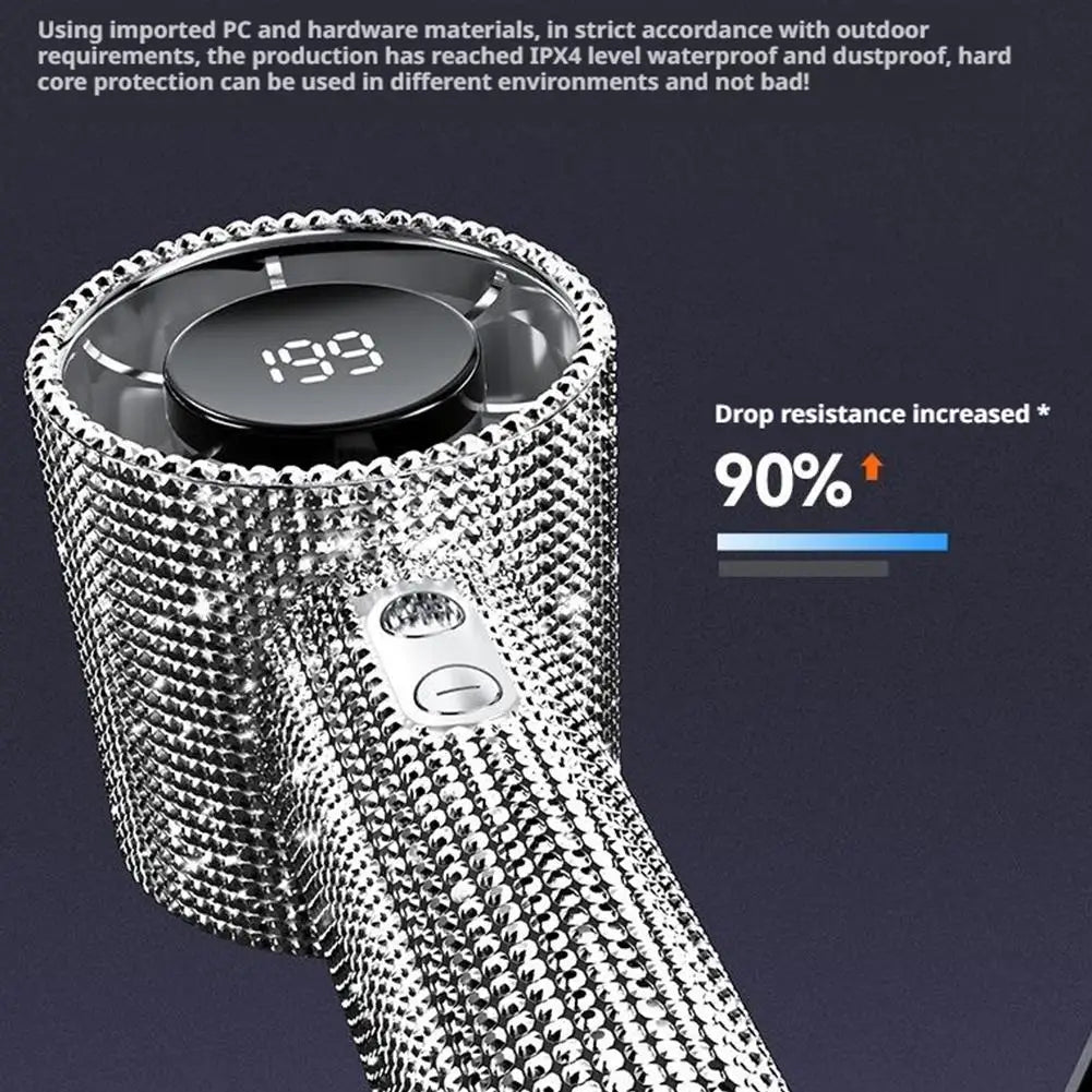 Handheld Turbo Misting Fan in use, delivering ultimate personal cooling comfort with its powerful mist and 199 speeds.