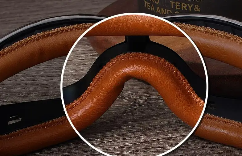 Retro style motorcycle goggles. Unisex rider eyewear offering full UV protection & wind resistance.