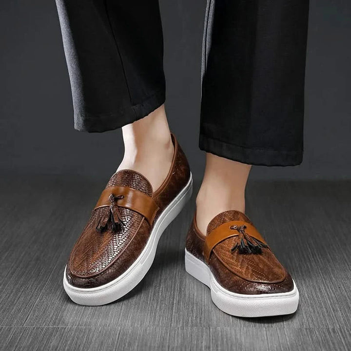 Comfortable men's Marcelli tassel loafers. Stylish slip-on shoes, perfect for casual or dressy looks.