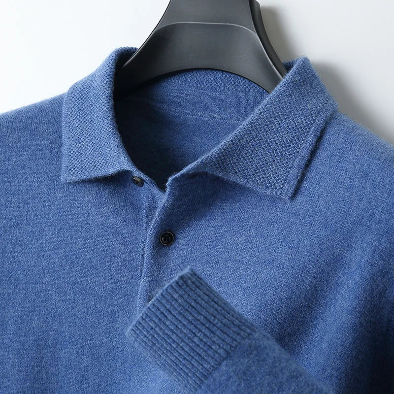 Man wearing a comfortable, elegant long sleeve men's cardigan for everyday layering fashion.