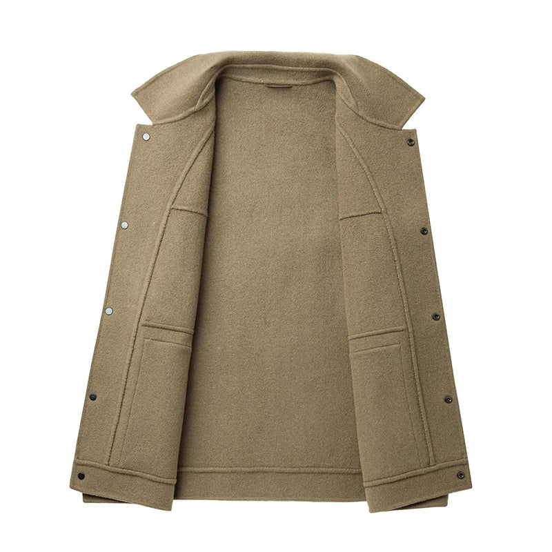 Black men's field jacket with modern design, ideal for effortless layering and a stylish utility look.