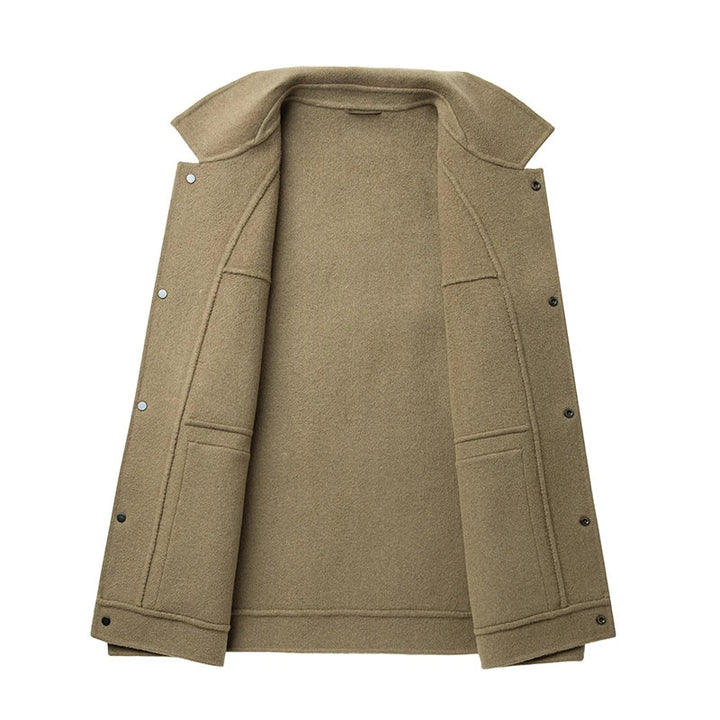 Black men's field jacket with modern design, ideal for effortless layering and a stylish utility look.
