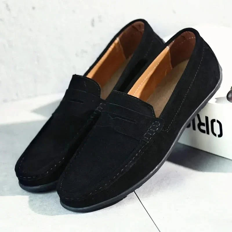 Refined casual men's Hudson loafers, comfortable slip-on shoes for effortless everyday elegance & style.