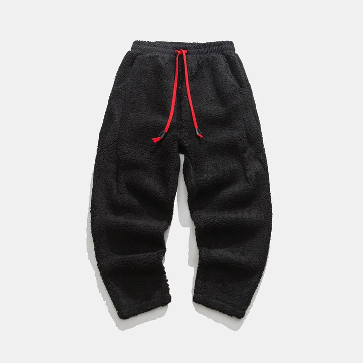 Stylish men's sherpa joggers, a blend of streetwear fashion & ultimate loungewear comfort. Cozy and trendy.