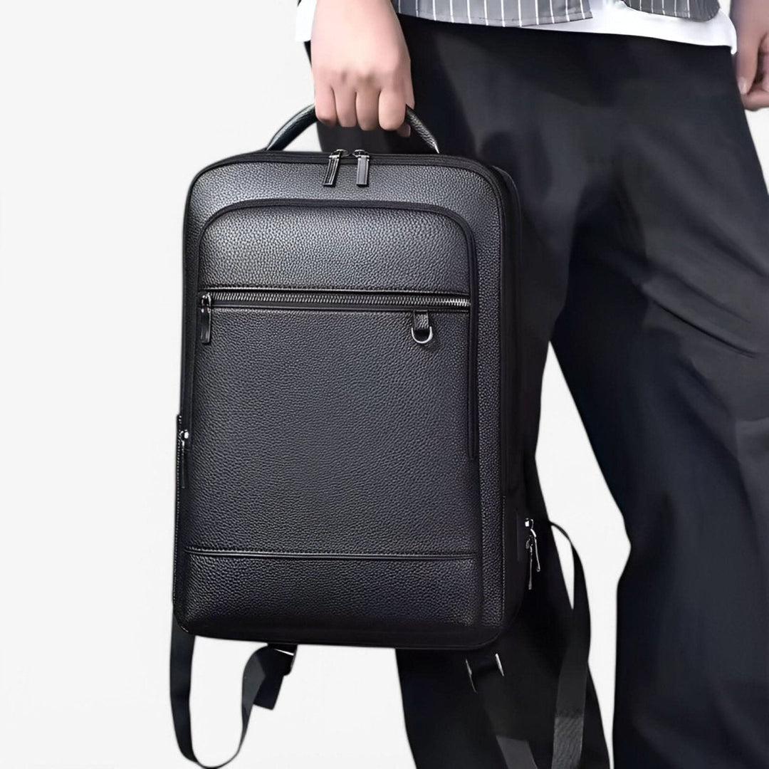 Multipurpose unisex USB backpack for laptops & essentials, perfect for city travel & daily use.