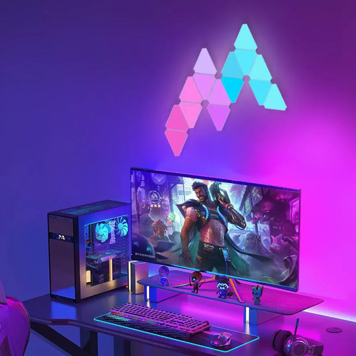 Vibrant RGB LED panels, a smart lighting solution for any gaming room.