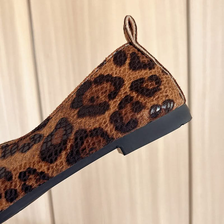 Everyday women's leopard print ballet flats, comfortable and stylish animal print slip-on shoes for casual wear.