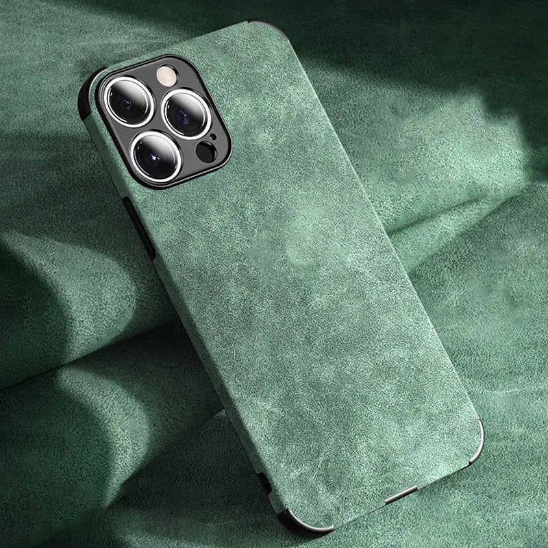 Stylish grey iPhone case, a durable and shockproof slim cover providing ultimate phone protection. Essential accessory.