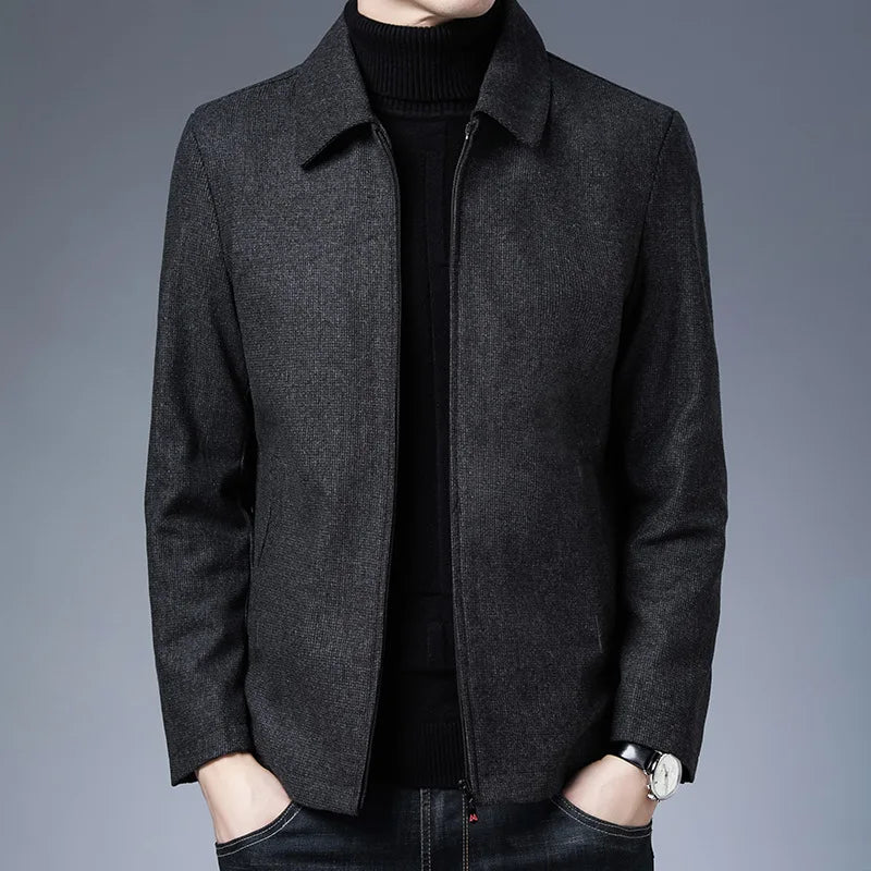 Modern men's tailored jacket, blending sleek style with everyday comfort for both formal & casual occasions.