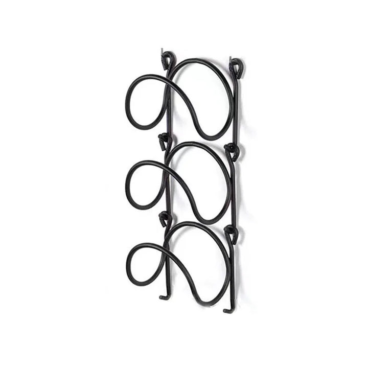 Durable rustproof wrought iron towel rack for bathroom organization. Wall-mounted multi-layer towel storage solution.