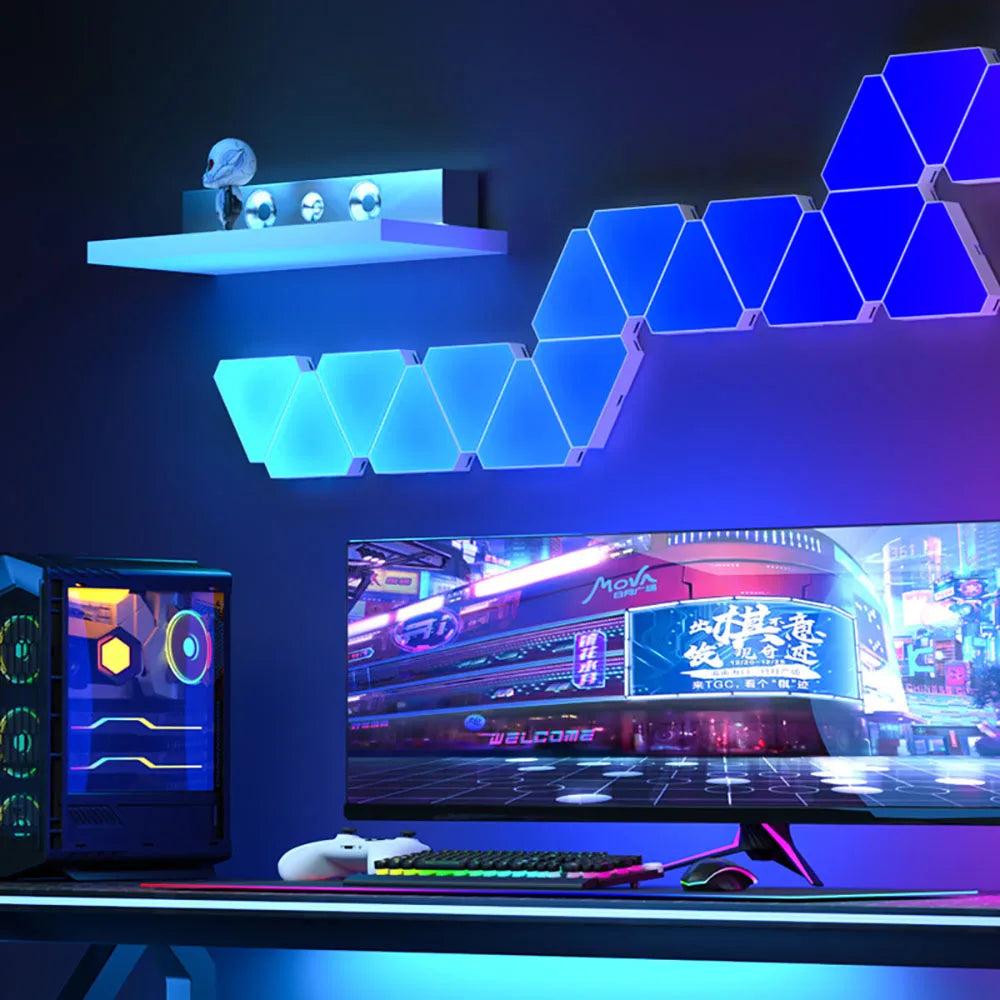Wall decor RGB LED lights with music sync, perfect for an ambient space.