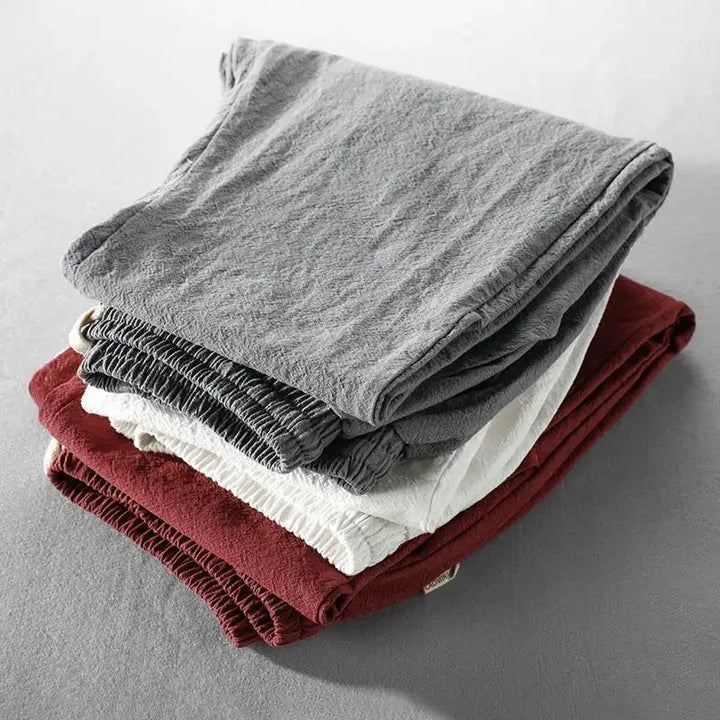 Men's relaxed fit drawstring Zen trousers, perfect for comfortable everyday wear and a casual style.