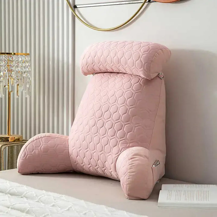 Velvet support pillow for home comfort: ideal backrest, reading cushion with arm & neck support.