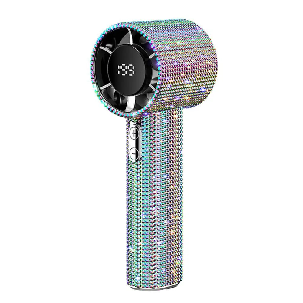 Compact Turbo Misting Fan with 199 speeds for ultimate personal cooling comfort, ideal for desk or outdoors.