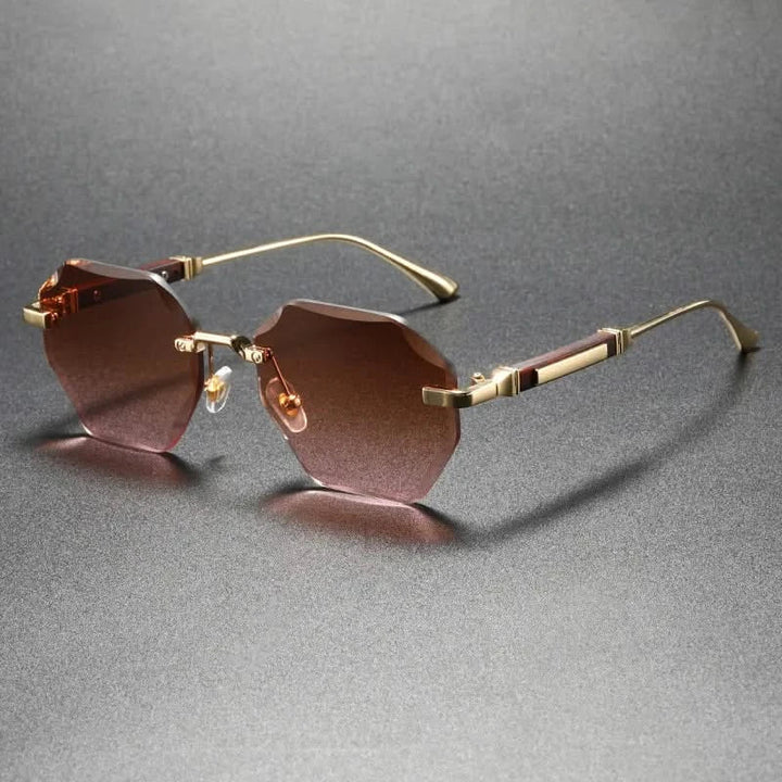 Cool octagonal rimless shades. These unisex sunglasses have a durable, lightweight metal frame for ultimate comfort.