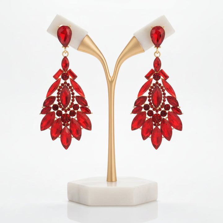 Beautiful long crystal drop earrings, elegant statement jewelry for women. Sparkles with every movement.