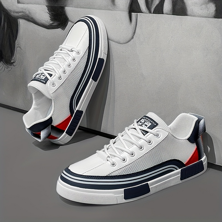 Blue men's dynamic comfort walking shoes, stylish and supportive footwear.