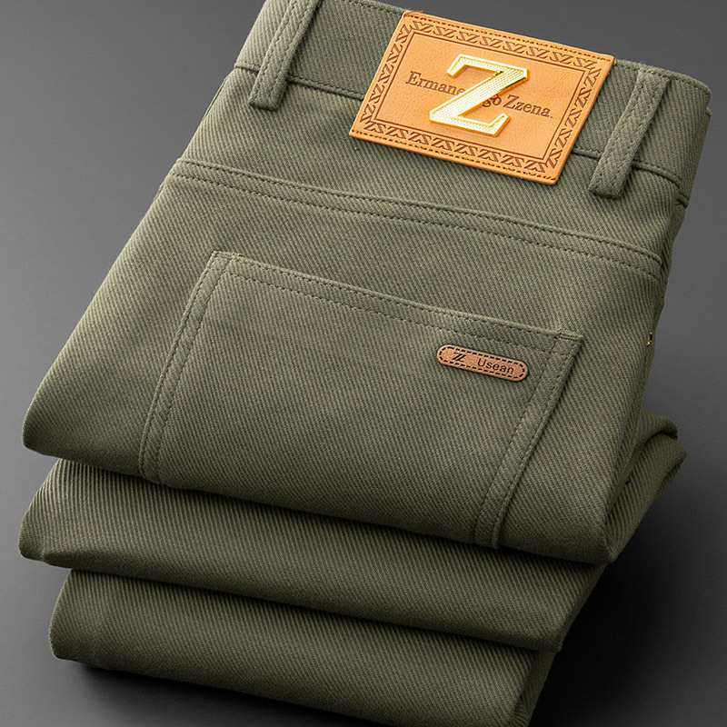 Men's tailored fit vault jeans in classic khaki, perfect for modern everyday style and comfort.