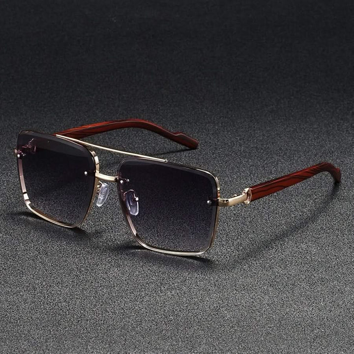 Unisex vintage square sunglasses with UV400 protection, anti-glare gradient lenses & durable metal frame.
