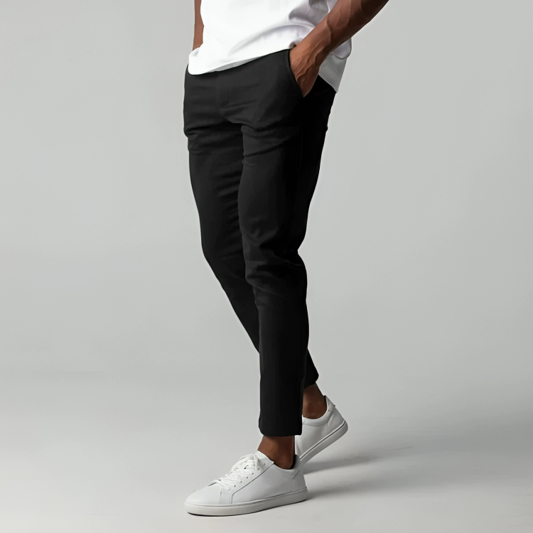 Comfortable men's stretch slim fit chinos, perfect trousers for everyday wear or smart casual occasions.