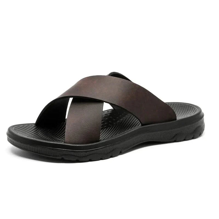Stylish men's classic strappy comfort sandals. Easy slip-on design for ultimate summer casual comfort.
