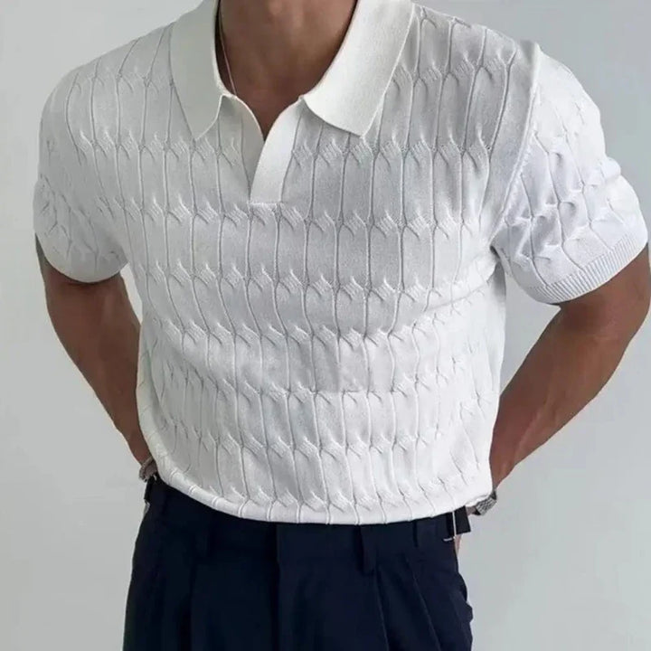 Men's Almero classic polo shirt, designed for optimal comfort and effortless everyday style. Short sleeve versatility.