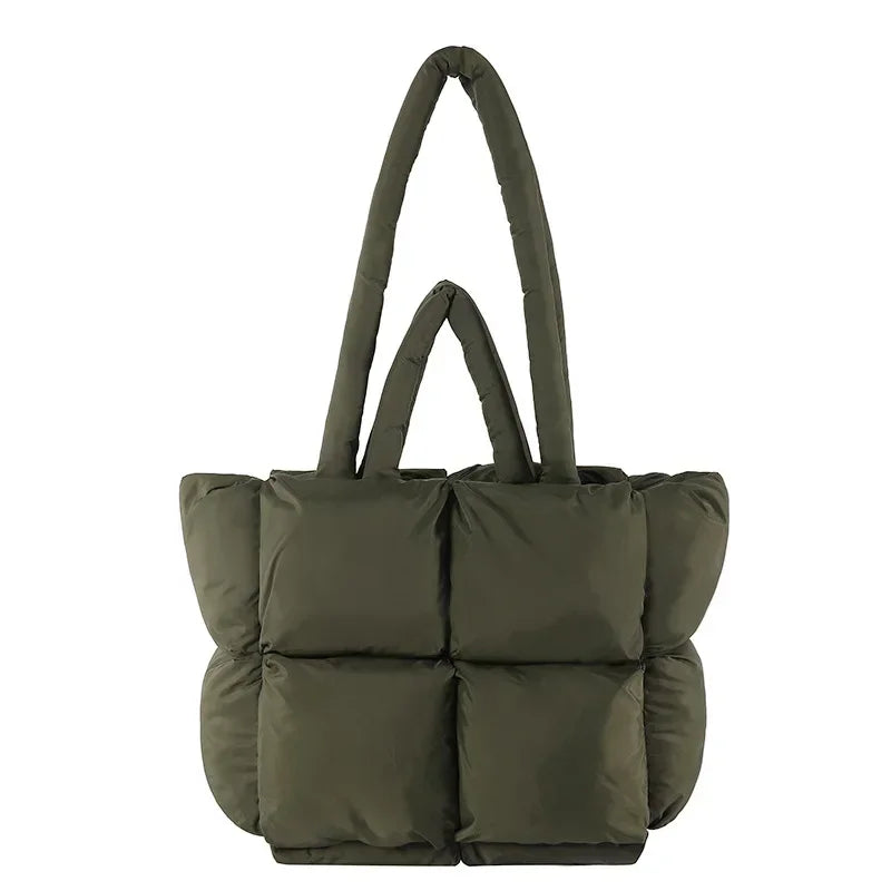 Chic women's padded tote bag, a fashionable and versatile accessory.