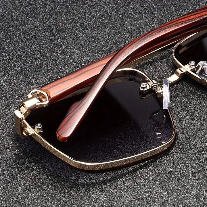 Fashionable square frame eyewear, unisex vintage design with UV protection, anti-glare, & gradient lenses.