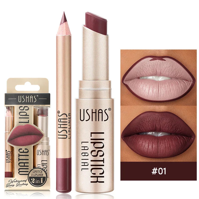 Precision women's matte lip liner & lipstick pen. Waterproof, smudge-proof, lasting lip color.