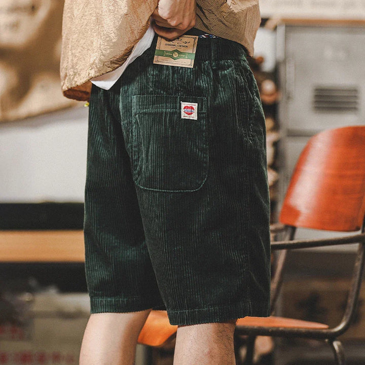 Drawstring waist men's soft textured shorts, providing adjustable comfort for all-day casual wear.