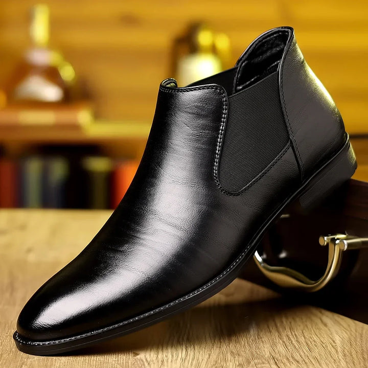 Stylish blue men's comfortable dress shoes, featuring elegant design & non-slip grip for business to formal.